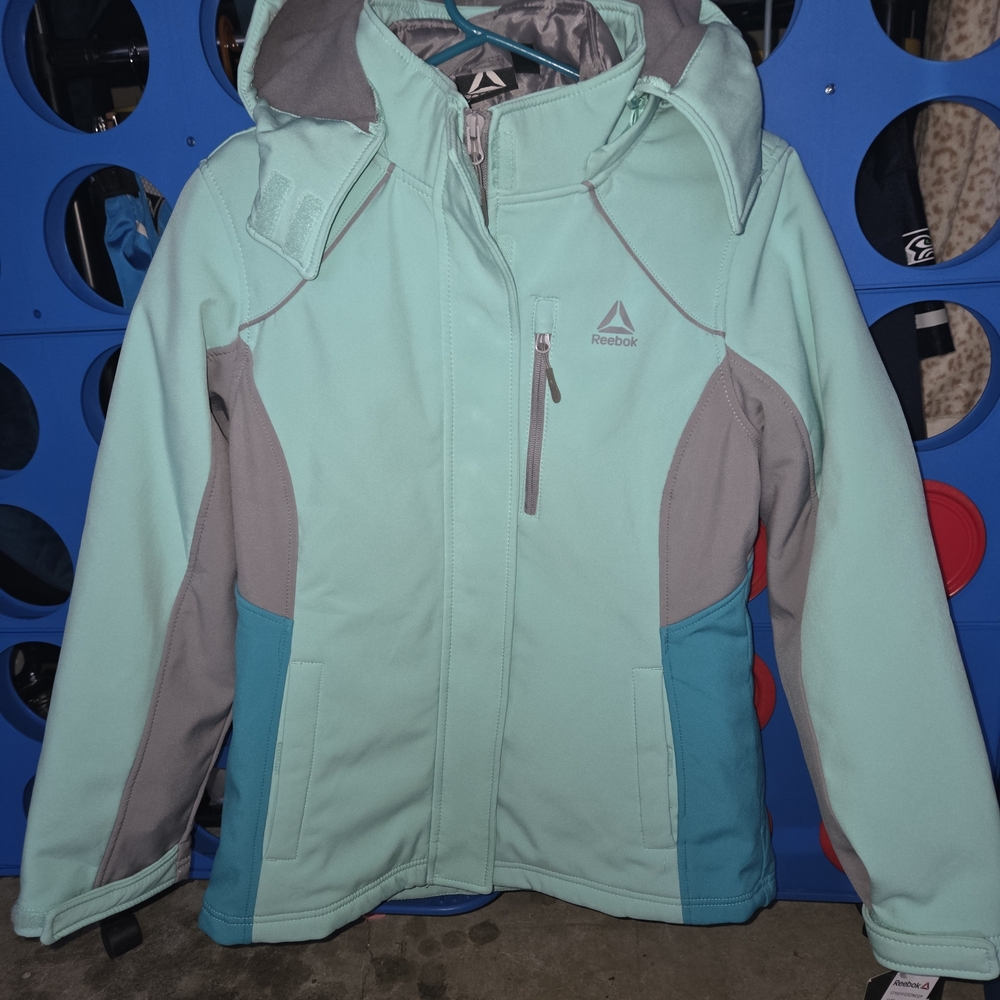 Reebok Kids Aqua and Gray Raincoat
